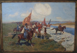 Рубо Франц Алексеевич «Переход через реку с тремя знаменами»