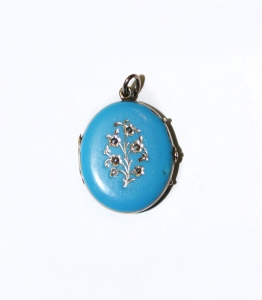 Подвеска-медальон с голубой эмалью