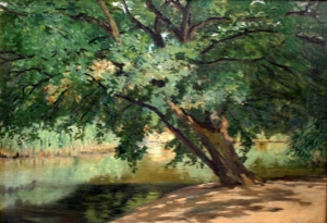 Румпф Мария (Maria Rumpf) «Раскидистое дерево на берегу пруда»
