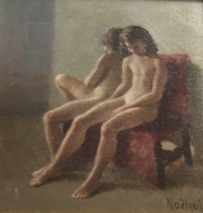 Ноэль Квинтавиль  «Две модели на красном диване»