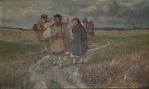 Львов Иван Андреевич «Среднерусский пейзаж. Крестьяне идущие вдоль дороги»